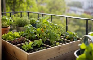 Créer un potager en carrés sur un petit balcon